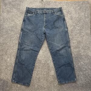 Dickies Carpenter Jeans Mens 39x28 Blue Denim Straight Leg Utility Work Pants